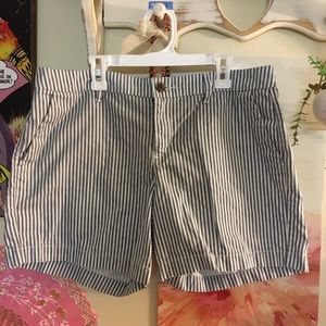 Old Navy White and Blue Striped Bermuda Shorts